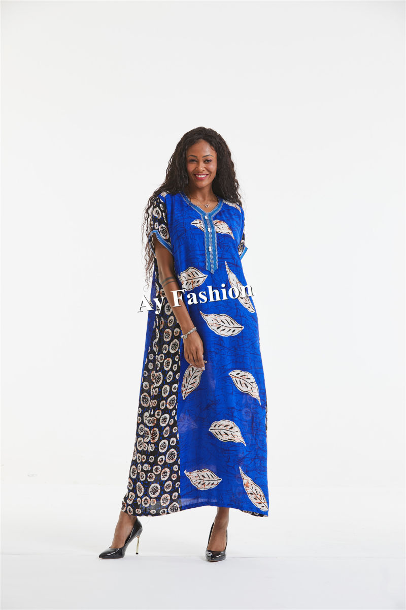 Africa Printed Muslim Islamic Clothing Women Dress Cotton Dress
