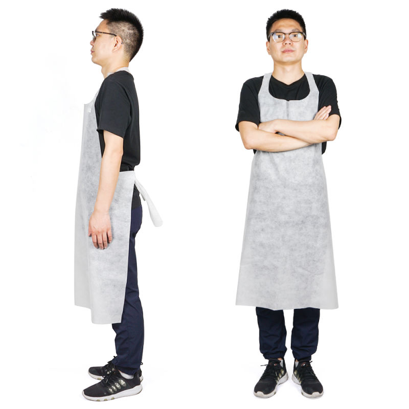 Best Quality Waterproof Biodegradable Eco-Friendly Disposable Non Woven PP Apron Waterproof White Disposable Personal Civil Apron