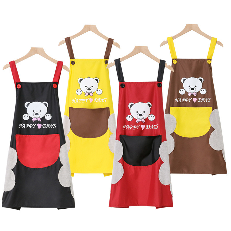 Wipe Hands Women's Cooking Canvas Apron for Homework