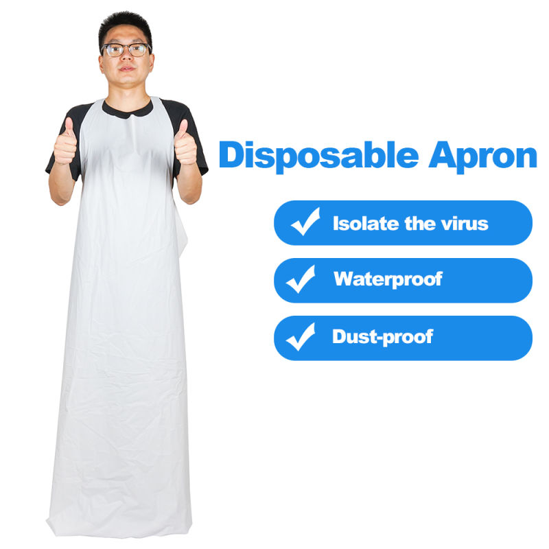 Disposable Non Woven Protective Plastic Cooking, Medical CPE Apron Surgical Apron Customized Disposable Plastic Waterproof CPE Anti-Bacterial Disposable Apron