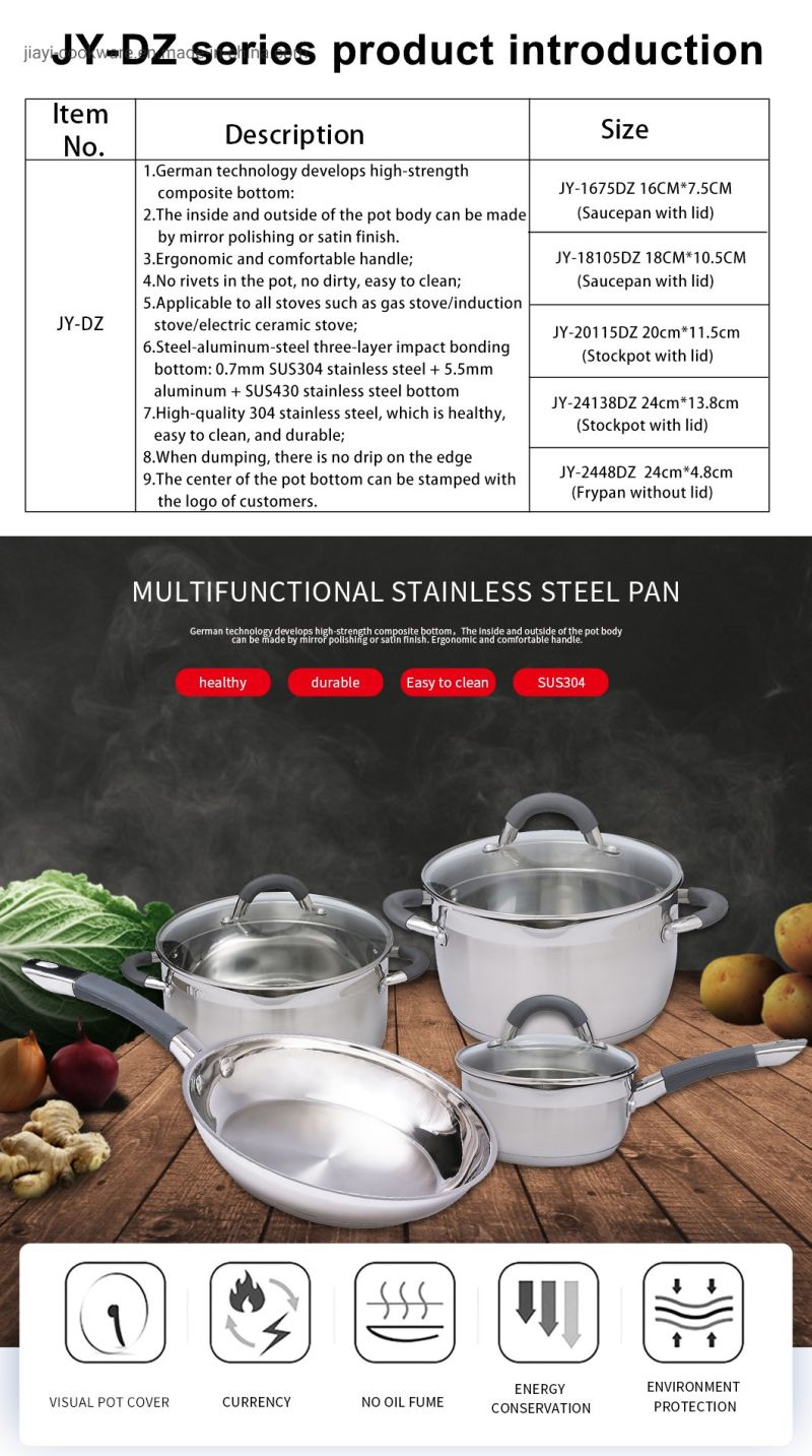 Versatile Professional Saucepan Stainless Steel Cooking Milk Boiling Pot 16cm