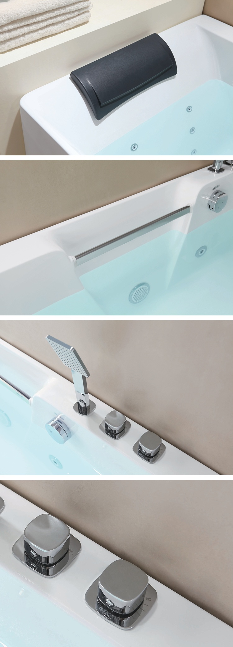 Decoration Colorful LED Light on Apron Adult Use Whirlpool Bathtub