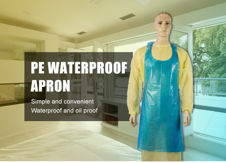 Disposable HDPE LDPE Waterproof Plastic Apron Food Kitchen/Medical PE Apron