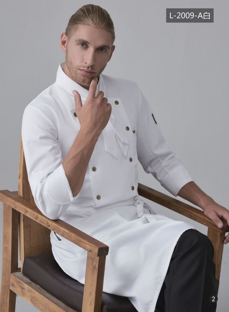 White Coat Uniform Work Wear Jacket Kitchen Uniform Chef