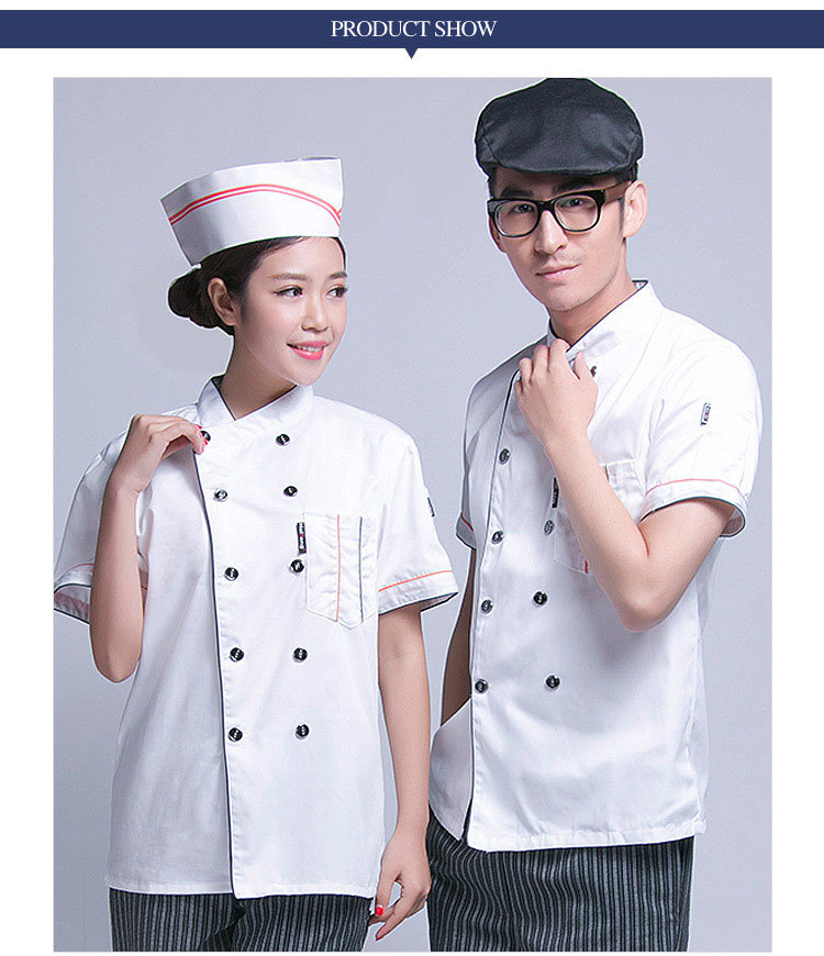 Tapered Double Breasted Jacket 100% Cotton Chef Jacket Uniform