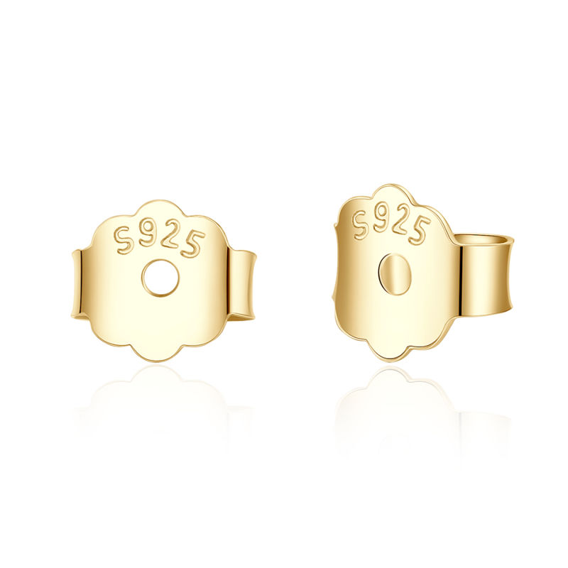 Luxury 925 Sterling Silver Women Jewelry High Quality 18K Gold Plated Simple Cubic Zircon Stud Earrings