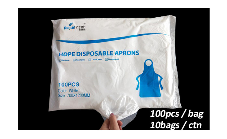 76X127cm Plastic Waterproof Aprons Household Aprons PE Disposable Aprons (on bag)