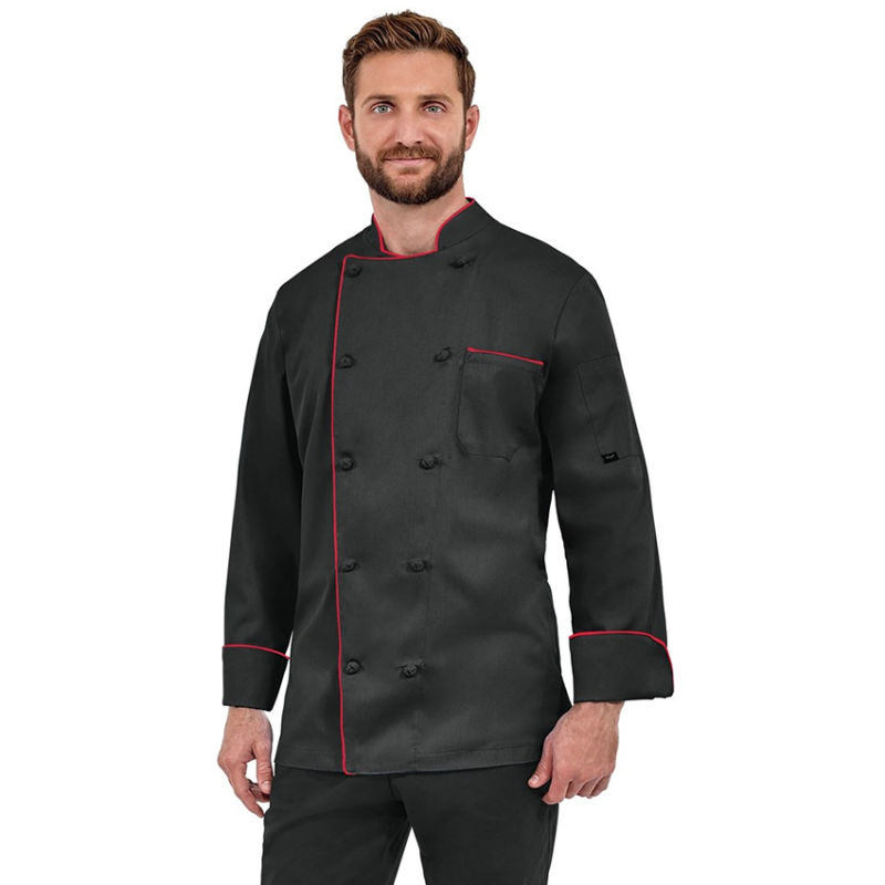 Men's -Lightweight Long Sleeve Chef Coat with Snap Front Closure