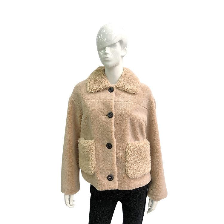 Jacket Women Thick Warm Pocket Warm Jacket Button up Outwear Overcoat Top Fur Coat