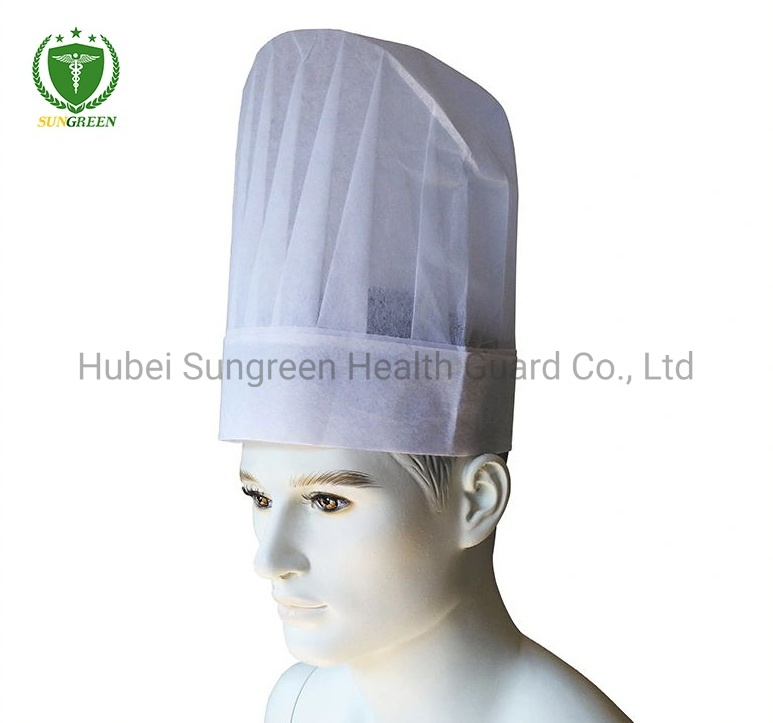 Disposable White Non-Woven Restaurant Chef Hat with Higher Height