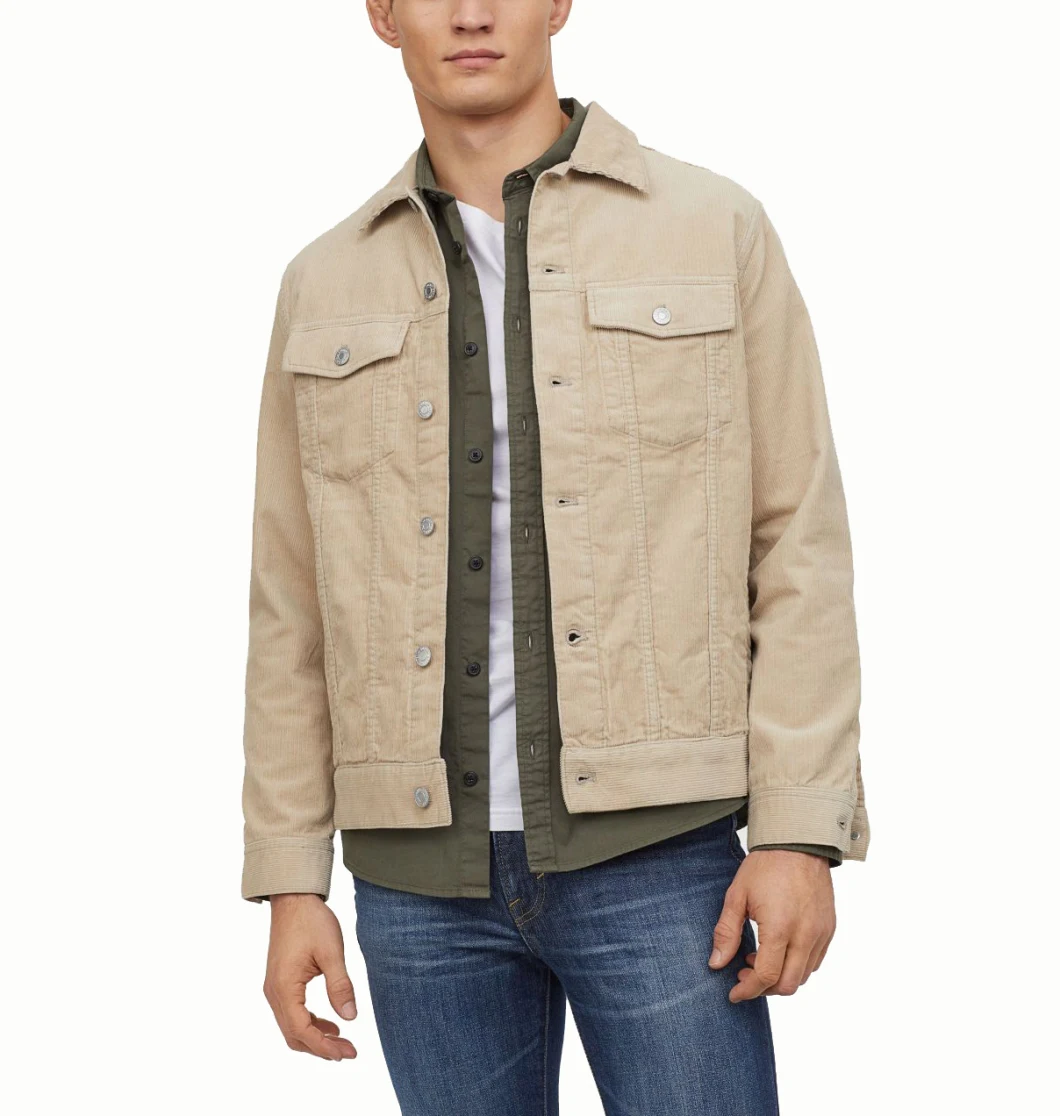 Wholesale Custom Casual Men's Corduroy Jacket 100%Cotton Long Sleeve Men's Jacket