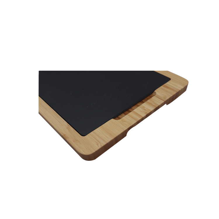 Bamboo Serving Tray with Cooking Stone for Restaurant