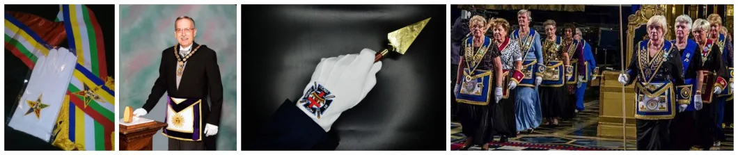 Blue Apron Embroidery Custom Made Logo White Cotton Masonic Glove