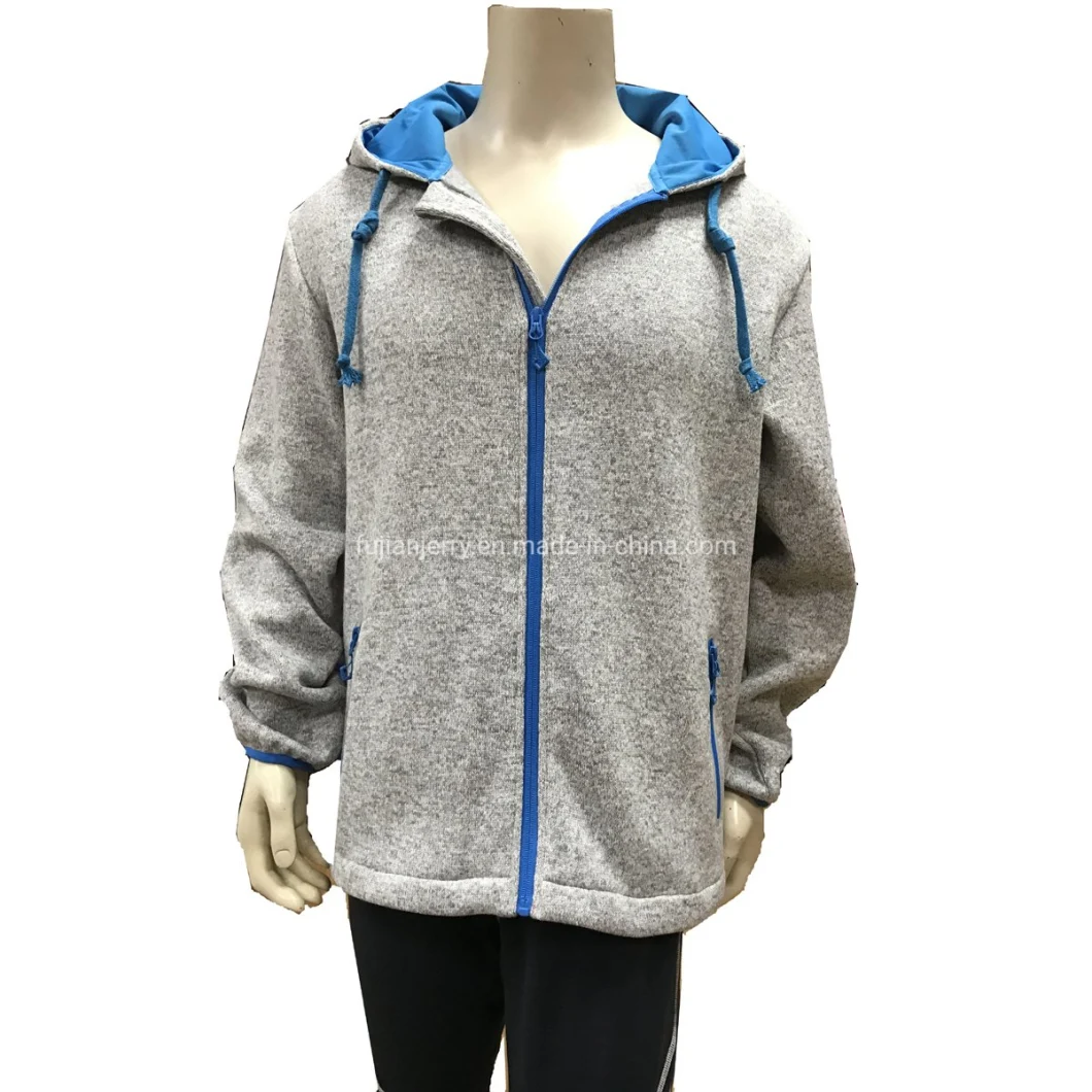 New Arrival Mens Knitted Hoodies Jacket Lined Hoodies Long Sleeve Hoodies Zip Pocket Jacket