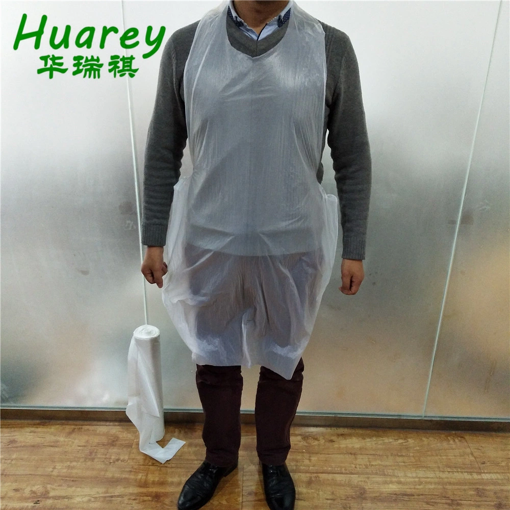 White Color Plastic PE Apron Protective Polyethylene Disposable PE Apron in Stock