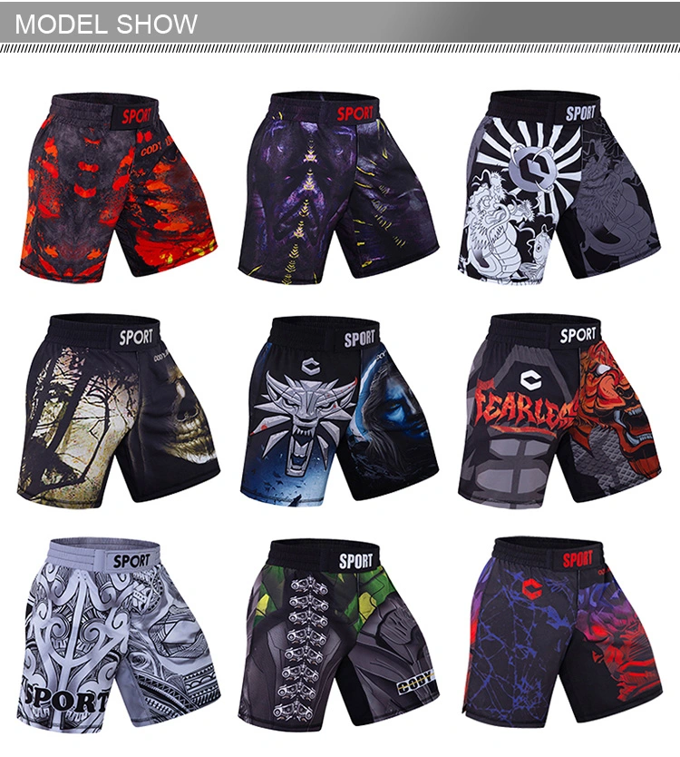 Cody Lundin Basketball Shorts China Manufacture Custom Sublimated MMA Shorts, Ufc MMA Shorts for Sale