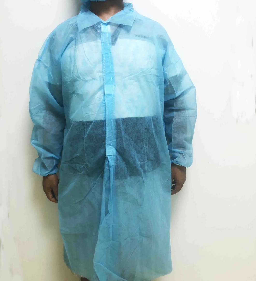 Green Blue White Disposable Protective Non-Woven Fabric Lab Coat Non Woven Working Clothes
