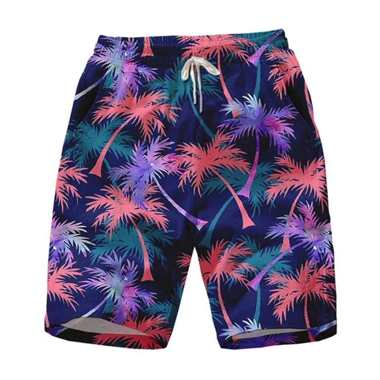 Men Swimwear Shorts Beach Shorts Custom Sublimated Print Shorts of Hawaiian Print