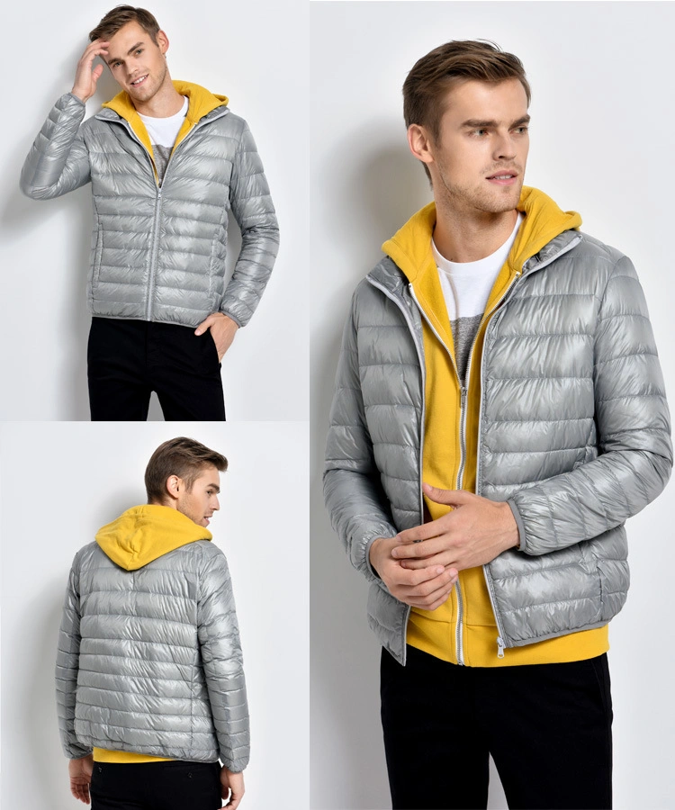 Men Winter Portable Puffer Coat Warm Lightweight 90% White Duck Down Jacket