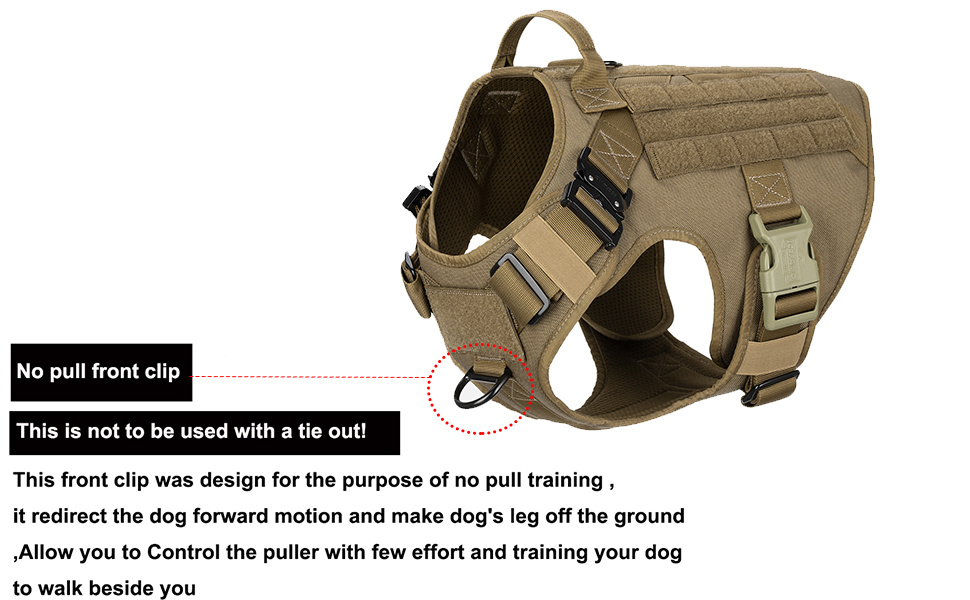 Tactical Dog Harness with 2X Metal Buckle Working Dog Molle Vest