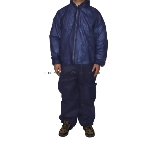 Protective Apparel Working Clothes Nonwoven Boilersuit, Disposable PP Overalls Dustproof for Painting, Personal Hygiene SMS Coveralls for Food Industry