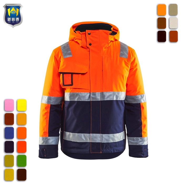 Waterproof Reflective Safety Working Raincoat High Vis Winter Jacket