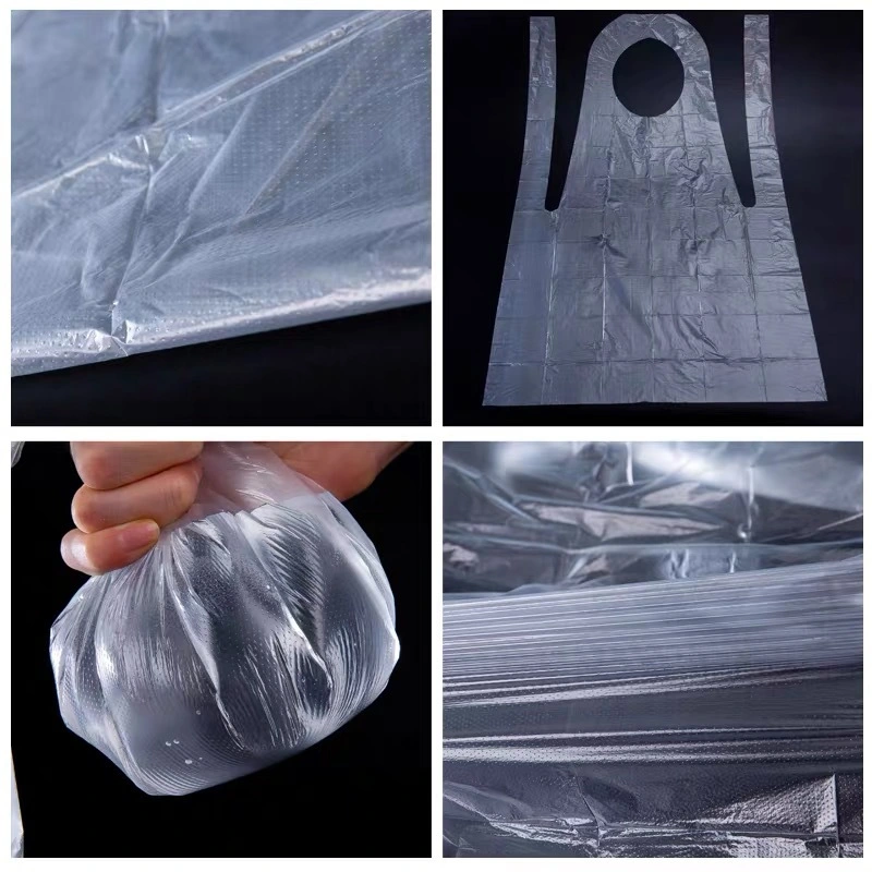 Transparent Clear Household Plastic PE Apron PVC Disposable Gloves Waterproof and Oilproof HDPE LDPE Disposable Apron