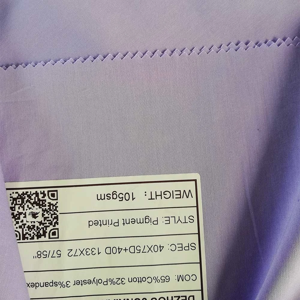 Cotton Polyester Spandex CVC Elastic Force Fabric Fashion Shirt Fabric