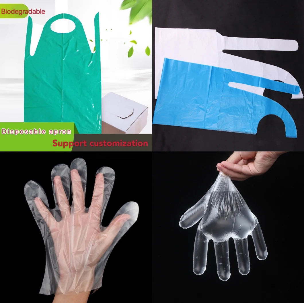 Transparent Clear Household Plastic PE Apron PVC Disposable Gloves Waterproof and Oilproof HDPE LDPE Disposable Apron