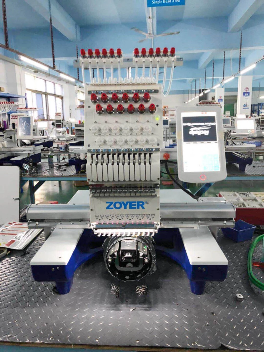 Zyem0112 Zoyer Single Head 12 Needle Multi Needle Embroidery Machine for Shirt Trousers Embroidery Working Size Adjustable
