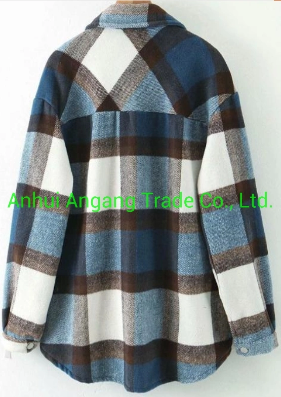 Single Breasted Vintage Plaid Jacket for Women's Wear