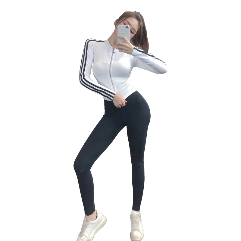 Stand-up Collar Slim Workout Clothes Women's Casual Running Tops Zipper Jackets Yoga Clothes Sports Jackets