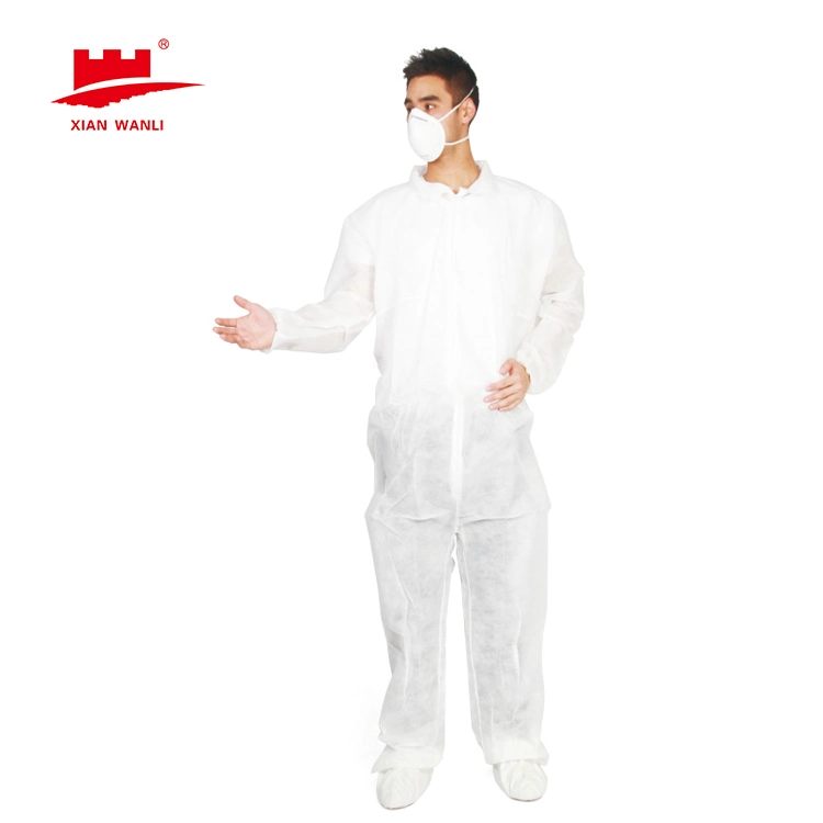 Disposable PP Nonwoven SMS Hood Jacket Trousers Medical Lab Coat Workshop Cleanroom Uniform Coverall