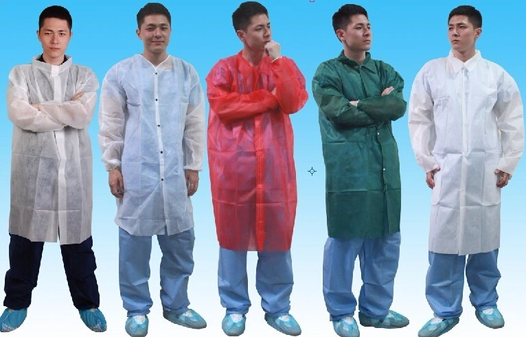 SBPP Nonwoven Disposable Lab Working Coat/Jacket/Gown for Clean Room