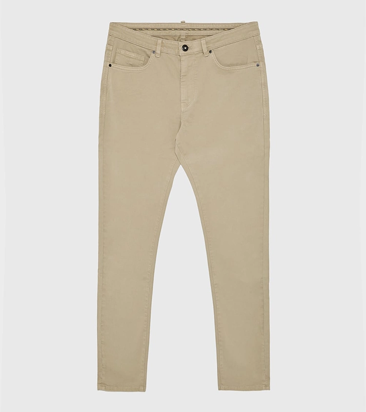 Fashion Cotton Slim Fit Trousers Men's Colored Chinos