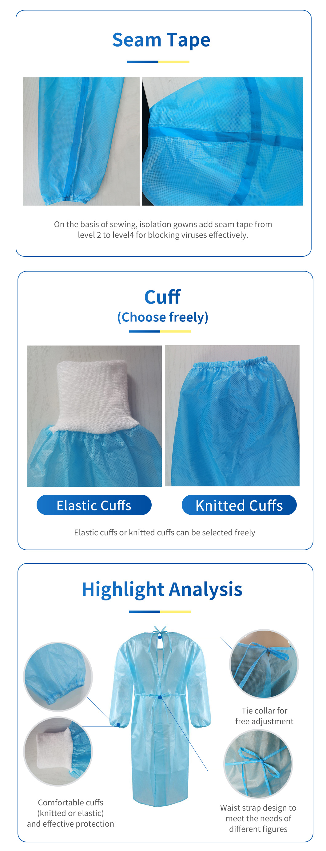 Dustproof Apron Sanitary Homecare Apron Clothes Long Sleeves Disposable Isolation Gown