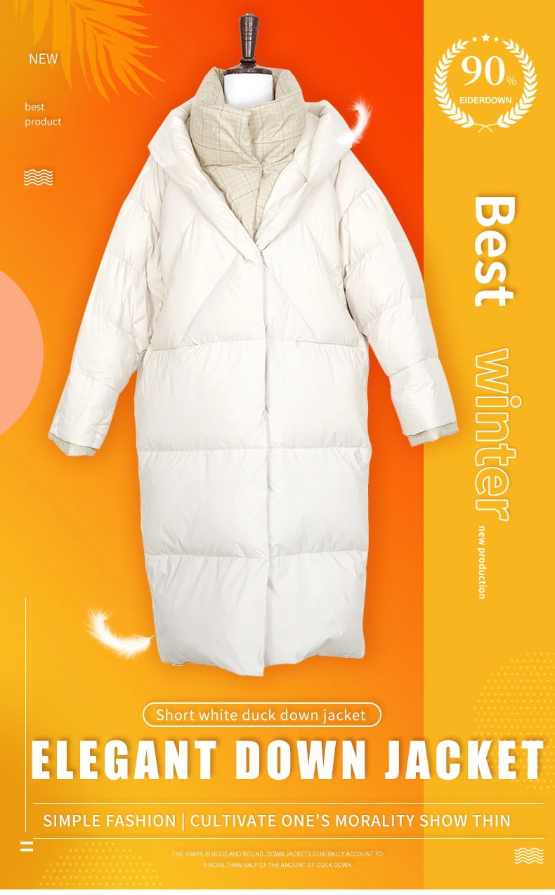 Winter Female Fashion Cotton V Collar Jacket, False Two Pieces of Design Fashion Casual Down Jacket