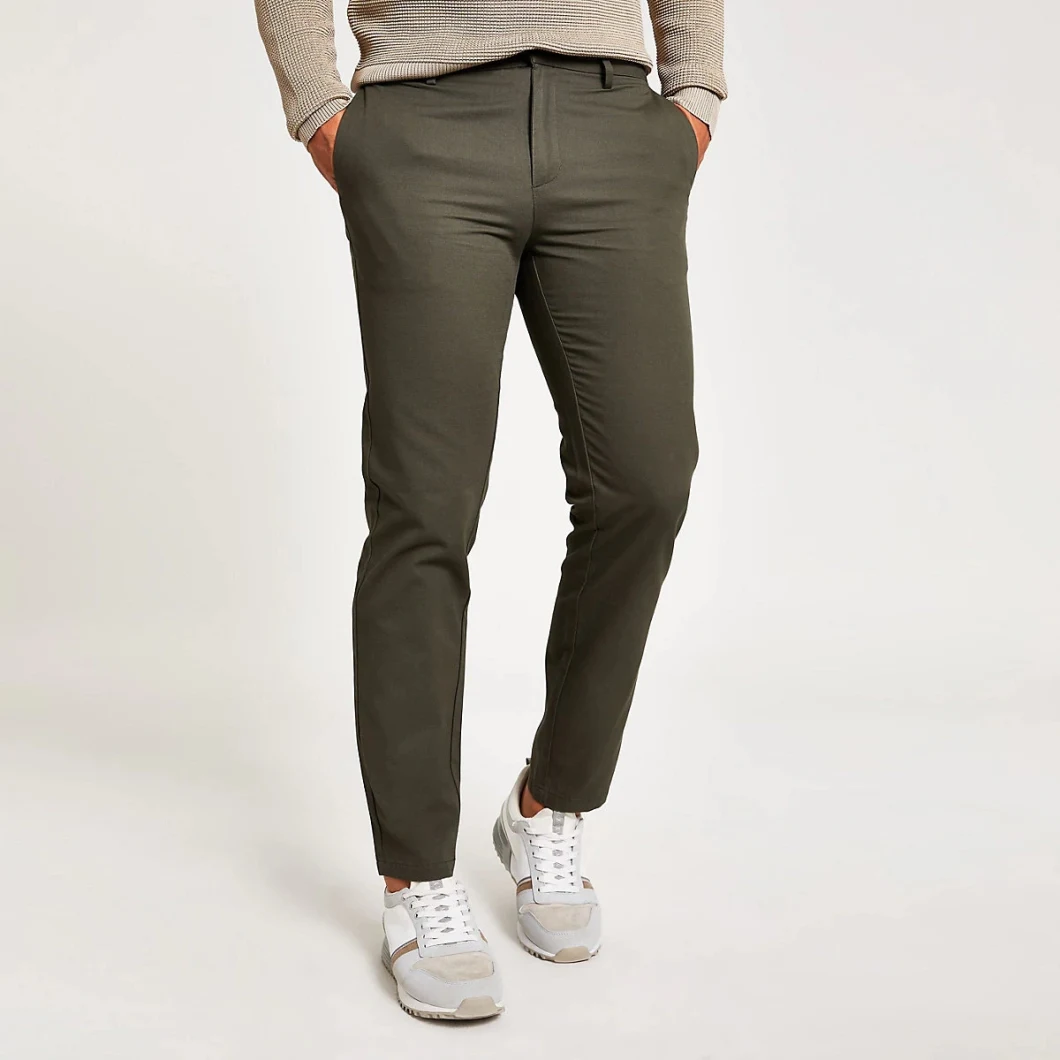 Stretch Cotton Twill Men's Slim Chinos Casual Trousers Hot Selling