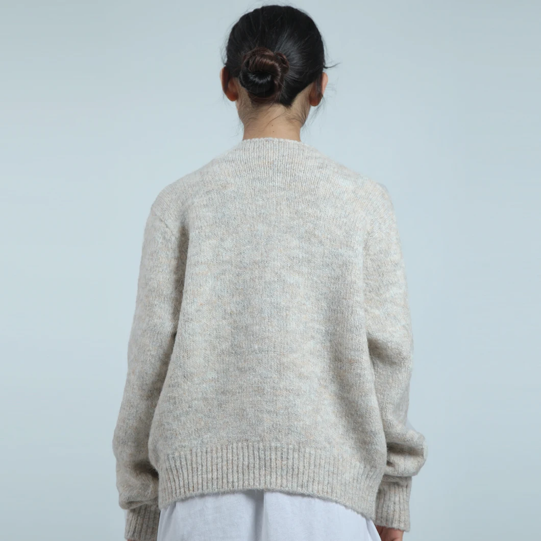 Women's Front Open V-Neck Fashion Long Sleeve Cardigan Sweater Jacket