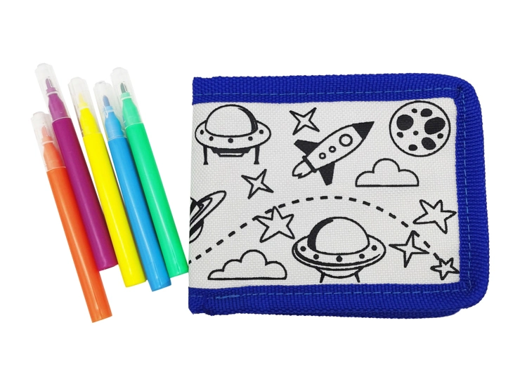 Gift Toys Children DIY Drawing Wallet Bag for Boy Painting