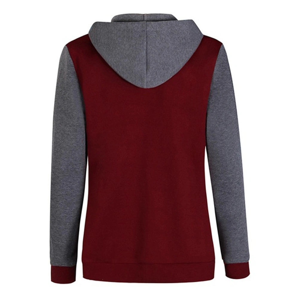 Casual Stitching Long Sleeve Hooded Single Breasted Jacket