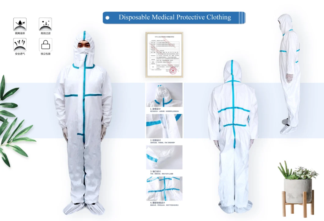 Non Woven Fabric Isolation Suit Protective Clothing Working Clothes