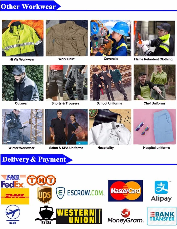 Cotton Fire Retardant Safety Reflective Tape Navy Working Jacket