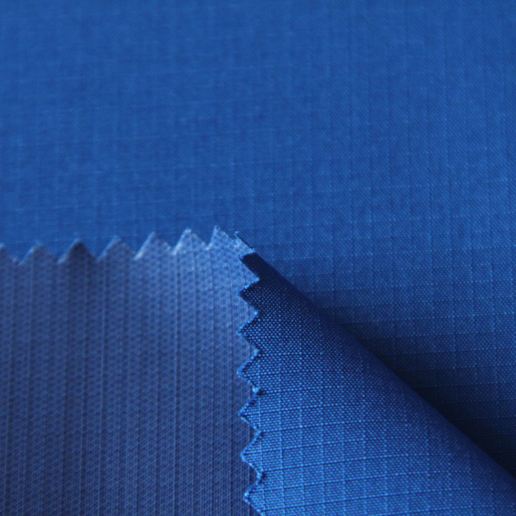 Waterproof TPU Laminate 150d Polyester Ripstop Woven Fabric for Jackets/Shell/Down/Parka/Uniform