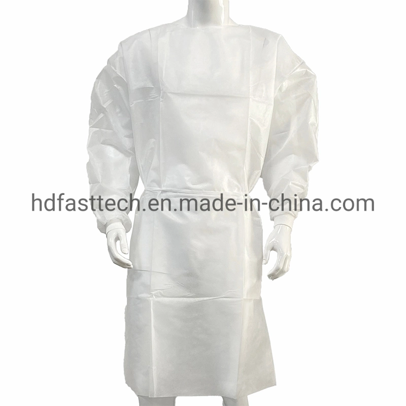 Level 3 Impervious CPE Aprons and Isolation Gowns with Knit Cuff