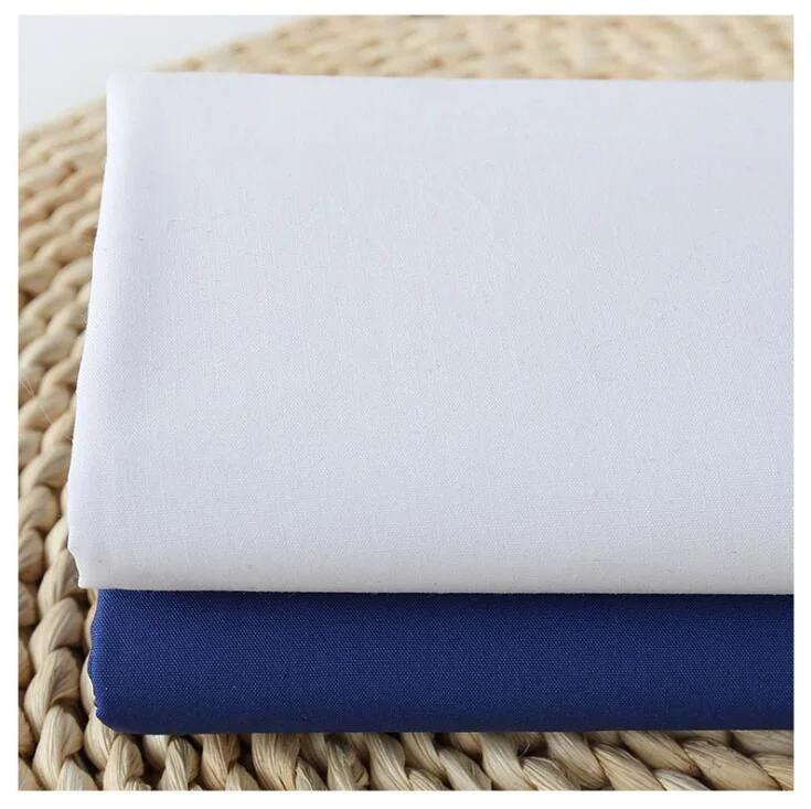 Plain Dyed Polyester Cotton T/C CVC Woven Twill Drill Poplin Fabric for Workwear Uniform Shirt Clothing Garment