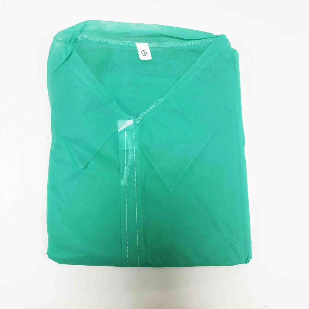 Green Blue White Disposable Protective Non-Woven Fabric Lab Coat Non Woven Working Clothes