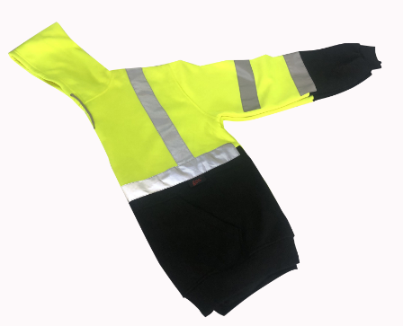 Europe 100% Polyester Hi Vis Workwear Fluorescent Yellow Reflective Safety Light High Visibility Fleece Hoodies Sweatshirt