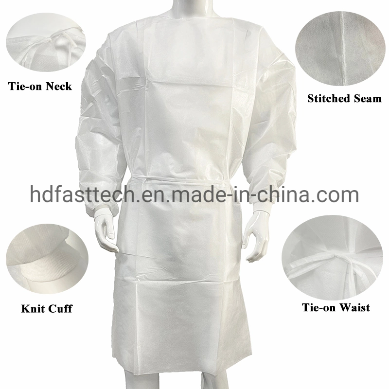 Level 3 Impervious CPE Aprons and Isolation Gowns with Knit Cuff