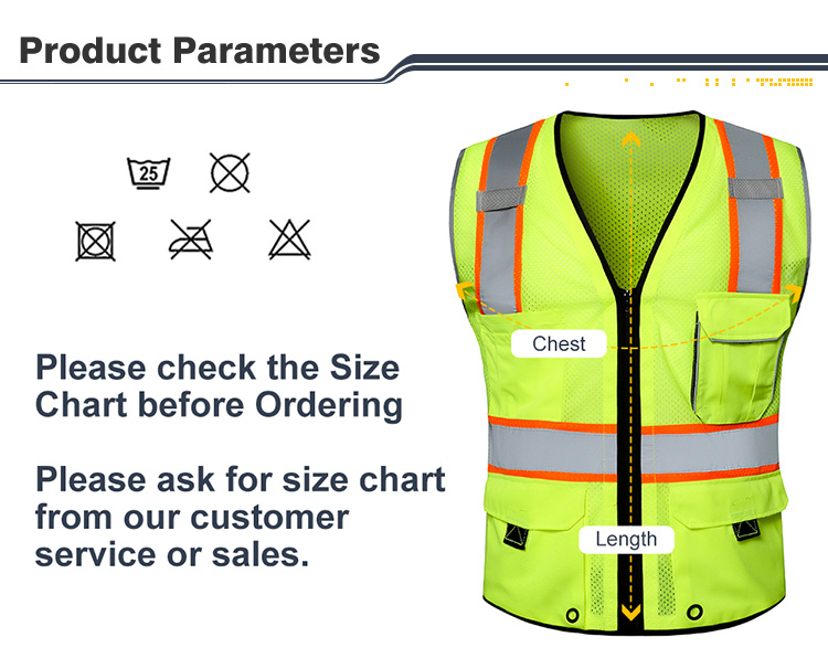 Hi-Viz Custom Logo Two Tone Work Vests Working Class 2 Construction Reflective Safety Vest